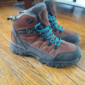 Foxelli Womens Brown Black Lace Up Hiking Boots Size US 9 Kingtex Waterproofing